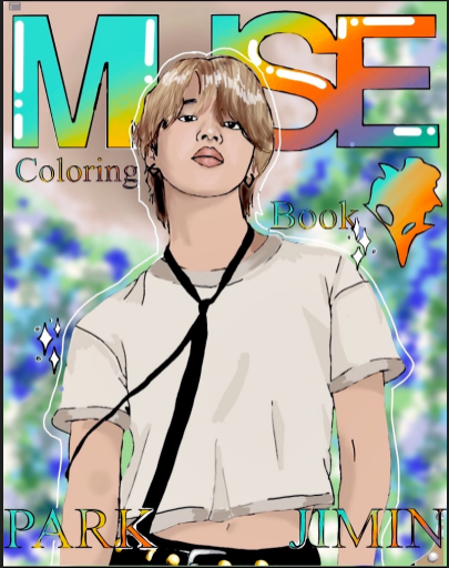 Muse Coloring Book - BTS Inspired Art Book Featuring Iconic Jimin Moments - Artistic Stress Relief for Fans & Creative Expression