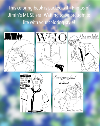 Muse Coloring Book - BTS Inspired Art Book Featuring Iconic Jimin Moments - Artistic Stress Relief for Fans & Creative Expression